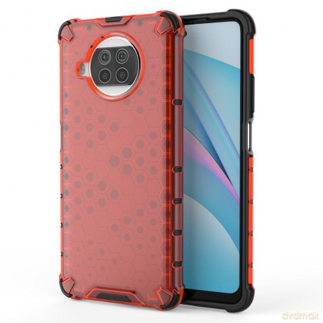 Honeycomb etui pancerny pokrowiec z żelową ramką Xiaomi Mi 10T Lite czerwony