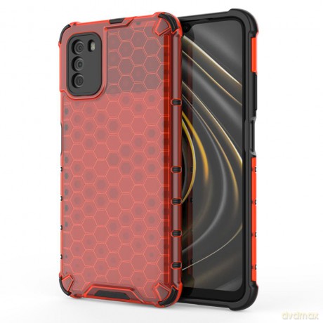 Honeycomb etui pancerny pokrowiec z żelową ramką Xiaomi Poco M3 czerwony