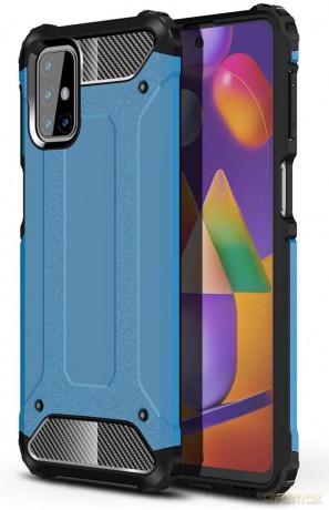 Hybrid Armor pancerne hybrydowe etui pokrowiec Samsung Galaxy M31s niebieski