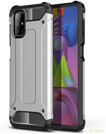 Hybrid Armor pancerne hybrydowe etui pokrowiec Samsung Galaxy M51 srebrny