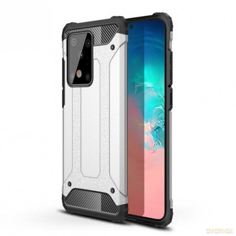 Hybrid Armor pancerne hybrydowe etui pokrowiec Samsung Galaxy S20 Plus srebrny