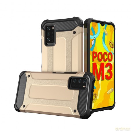 Hybrid Armor pancerne hybrydowe etui pokrowiec Xiaomi Poco M3 złoty