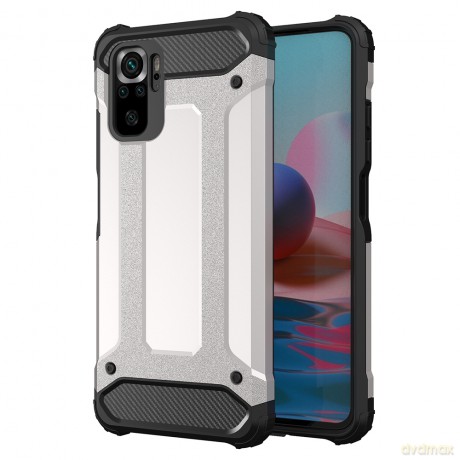 Hybrid Armor pancerne hybrydowe etui pokrowiec Xiaomi Redmi Note 10 Pro srebrny