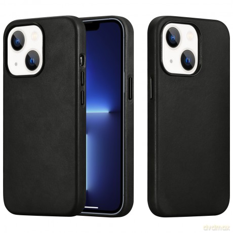 iCarer CH Leather case do iPhone 13 mini etui skórzane (kompatybilne z MagSafe) czarny (ALI1207-BK)