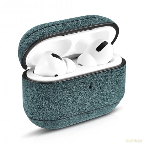 iCarer Leather Alcantara etui z naturalnej skóry do AirPods Pro zielony (WMAP006-GN)