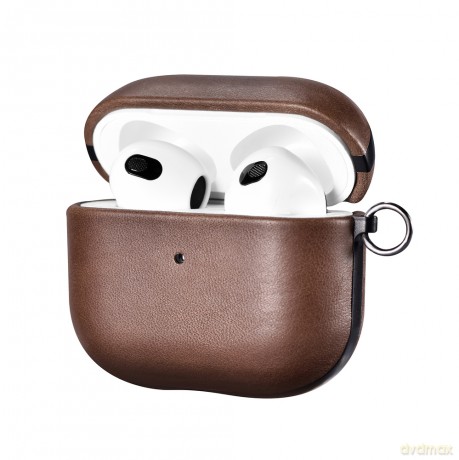 iCarer Leather Crazy Horse etui z naturalnej skóry do AirPods 3 brązowy (IAP058-BN)