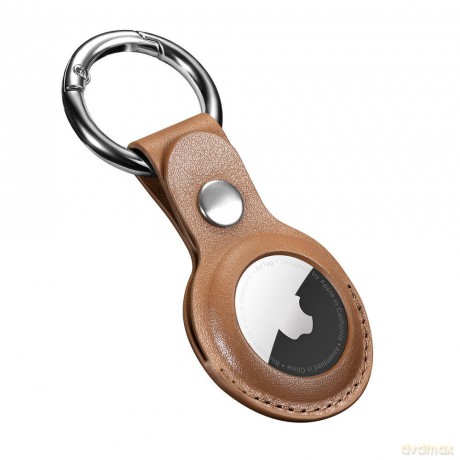 iCarer Leather Nappa etui z naturalnej skóry do AirTag brązowy (WMAT01-BN)