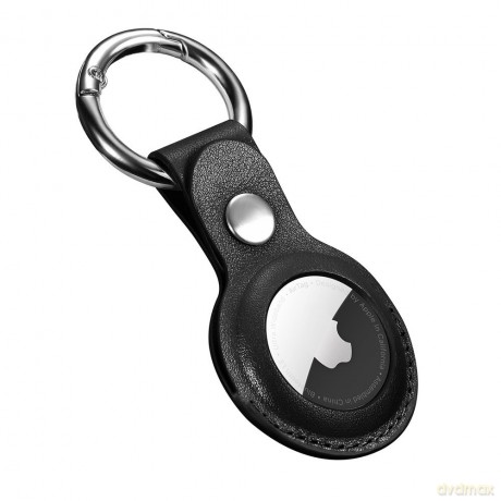 iCarer Leather Nappa etui z naturalnej skóry do AirTag czarny (WMAT01-BK)