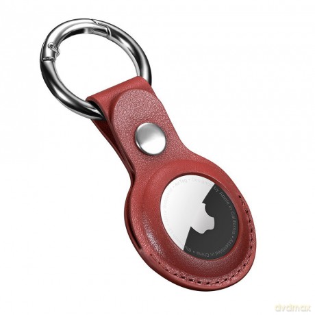 iCarer Leather Nappa etui z naturalnej skóry do AirTag czerwony (WMAT01-RD)
