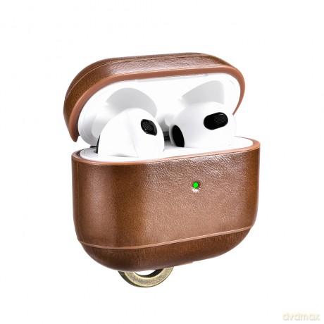 iCarer Leather Vintage etui z naturalnej skóry do AirPods 3 brązowy (IAP057-BN)