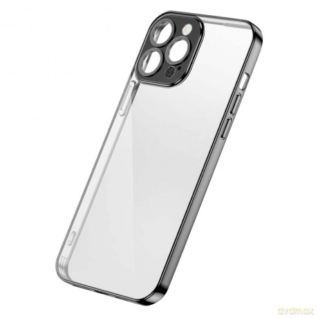 Joyroom Chery Mirror Case etui pokrowiec do iPhone 13 obudowa z metaliczną ramką czarny (JR-BP907 black)