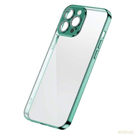 Joyroom Chery Mirror Case etui pokrowiec do iPhone 13 obudowa z metaliczną ramką zielony (JR-BP907 light green)