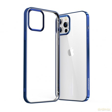 Joyroom New Beautiful Series ultra cienkie przezroczyste etui z metaliczną ramką do iPhone 12 Pro Max niebieski (JR-BP796)