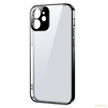 Joyroom New Beauty Series ultra cienkie przezroczyste etui z metaliczną ramką do iPhone 12 czarny (JR-BP742)
