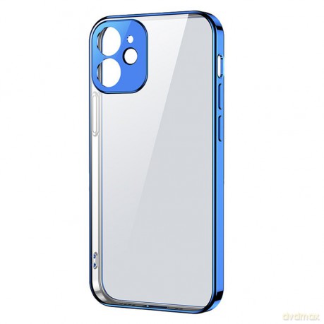 Joyroom New Beauty Series ultra cienkie przezroczyste etui z metaliczną ramką do iPhone 12 Pro Max ciemno-niebieski (JR-BP744)