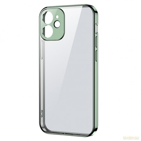 Joyroom New Beauty Series ultra cienkie przezroczyste etui z metaliczną ramką do iPhone 12 zielony (JR-BP742)