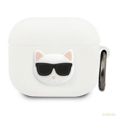 Karl Lagerfeld KLACA3SILCHWH AirPods 3 cover biały/white Silicone Choupette