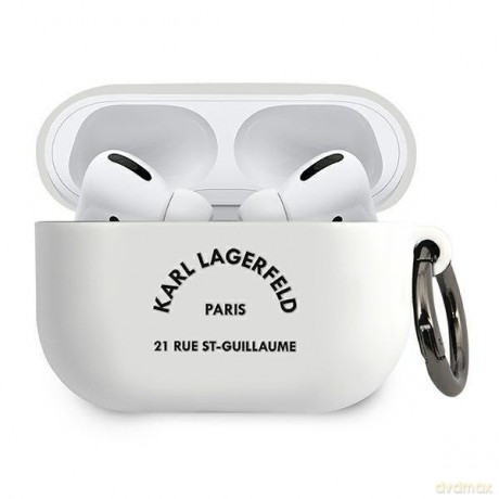 Karl Lagerfeld KLACAPSILRSGWH AirPods Pro cover biały/white Silicone RSG