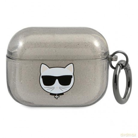Karl Lagerfeld KLAPUCHGK AirPods Pro cover czarny/black Glitter Choupette