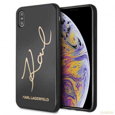 Karl Lagerfeld KLHCI65DLKSBK iPhone Xs Max czarny/black hard case Signature Glitter