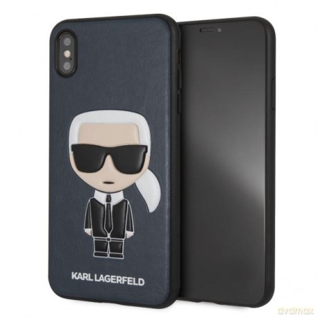 Karl Lagerfeld KLHCI65IKPUBL iPhone Xs Max hardcase niebieski/blue Iconic Karl Embossed