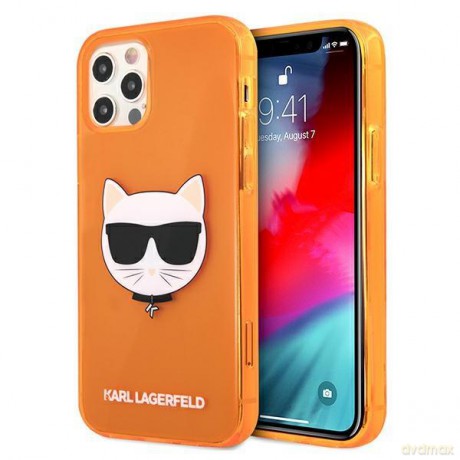 Karl Lagerfeld KLHCP12LCHTRO iPhone 12 Pro Max 6,7" pomarańczowy/orange hardcase Glitter Choupette Fluo