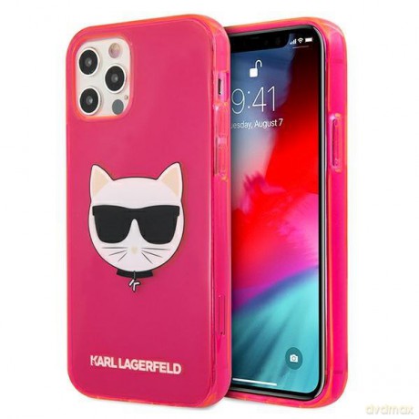 Karl Lagerfeld KLHCP12LCHTRP iPhone 12 Pro Max 6,7" różowy/pink hardcase Glitter Choupette Fluo