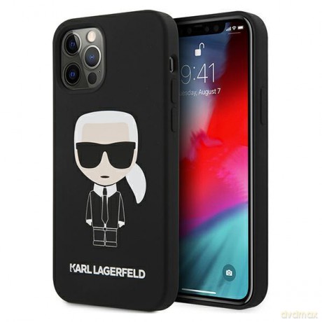 Karl Lagerfeld KLHCP12LSLFKBK iPhone 12 Pro Max 6,7" hardcase czarny/black Silicone Iconic
