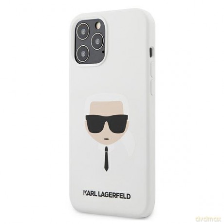 Karl Lagerfeld KLHCP12LSLKHWH iPhone 12 Pro Max 6,7" biały/white hardcase Silicone Karl`s Head