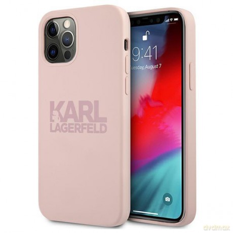 Karl Lagerfeld KLHCP12LSTKLTLP iPhone 12 Pro Max 6,7" Silicone Stack Logo różowy/pink