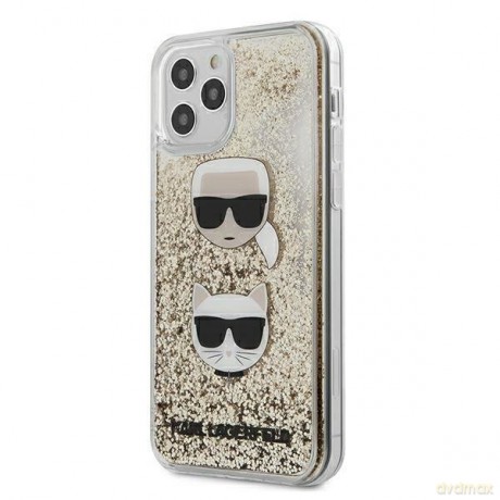 Karl Lagerfeld KLHCP12MKCGLGO iPhone 12/12 Pro 6,1" złoty/gold hardcase Liquid Glitter Karl&Choupette