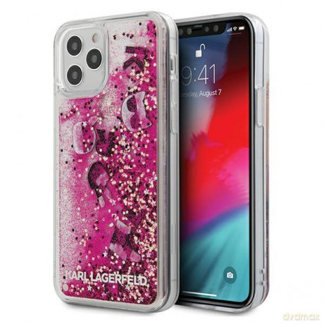 Karl Lagerfeld KLHCP12MROPI iPhone 12/12 Pro 6,1" różowy/pink hardcase Glitter Charms