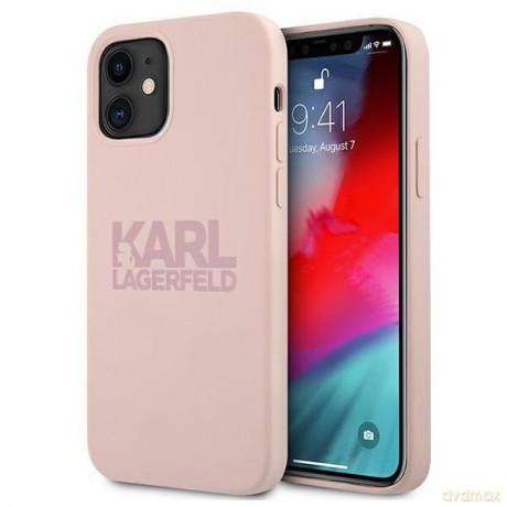 Karl Lagerfeld KLHCP12SSTKLTLP iPhone 12 mini 5,4" Silicone Stack Logo różowy/pink