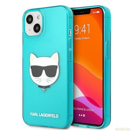 Karl Lagerfeld KLHCP13MCHTRB iPhone 13 6,1" niebieski/blue hardcase Glitter Choupette Fluo