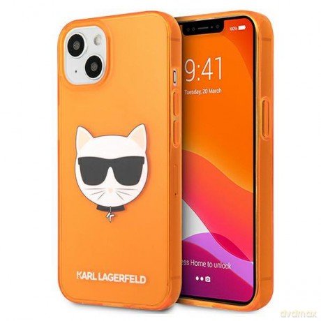 Karl Lagerfeld KLHCP13MCHTRO iPhone 13 6,1" pomarańczowy/orange hardcase Glitter Choupette Fluo