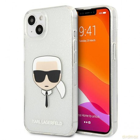 Karl Lagerfeld KLHCP13MKHTUGLS iPhone 13 6,1" srebrny/silver hardcase Glitter Karl`s Head