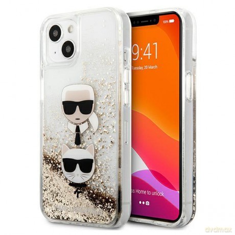Karl Lagerfeld KLHCP13MKICGLD iPhone 13 6,1" złoty/gold hardcase Liquid Glitter Karl&Choupette Head