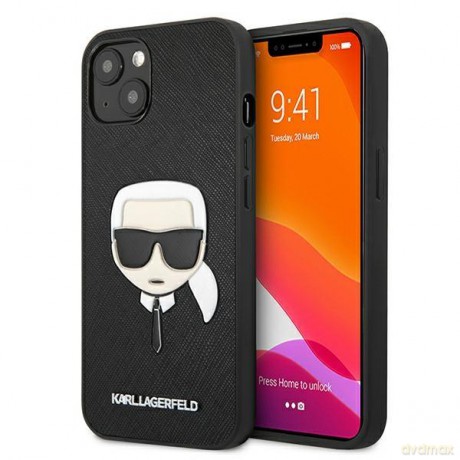 Karl Lagerfeld KLHCP13MSAKHBK iPhone 13 6,1" czarny/black hardcase Saffiano Ikonik Karl`s Head