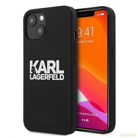 Karl Lagerfeld KLHCP13MSLKLRBK iPhone 13 6,1" Silicone Stack Logo czarny/black