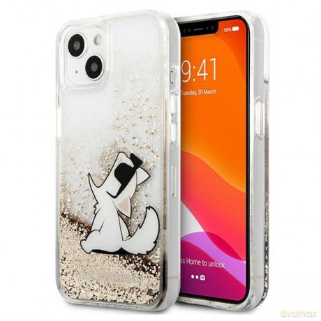 Karl Lagerfeld KLHCP13SGCFD iPhone 13 mini 5,4" złoty/gold hardcase Liquid Glitter Choupette Fun