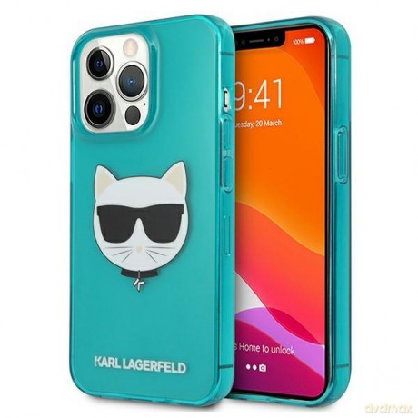 Karl Lagerfeld KLHCP13XCHTRB iPhone 13 Pro Max 6,7" niebieski/blue hardcase Glitter Choupette Fluo