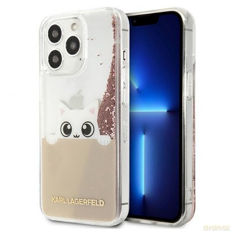 Karl Lagerfeld KLHCP13XPABGNU iPhone 13 Pro Max 6,7" różowy/pink hardcase PEEK A BOO Liquid Glitter