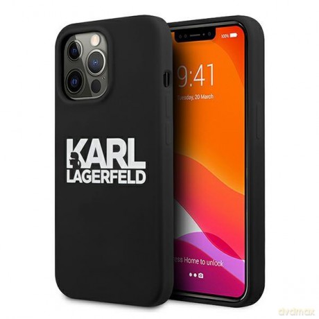 Karl Lagerfeld KLHCP13XSLKLRBK iPhone 13 Pro Max 6,7" Silicone Stack Logo czarny/black