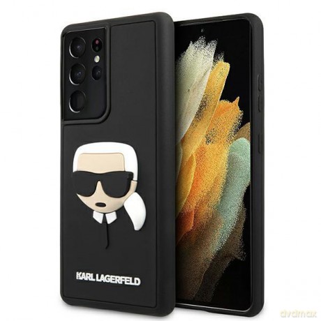Karl Lagerfeld KLHCS21LKH3DBK S21 Ultra G998 czarny/black hardcase 3D Rubber Karl`s Head