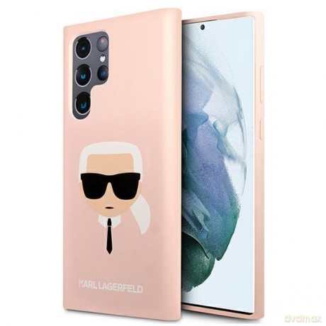Karl Lagerfeld KLHCS22LSLKHPI S22 Ultra S908 rożowy/pink hardcase Silicone Karl`s Head
