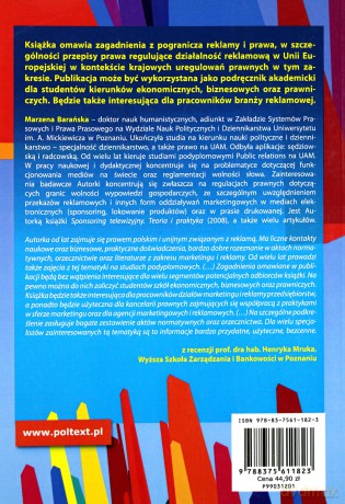 Reklama I Jej Ograniczenia - Marzena Barańska [KSIĄŻKA]