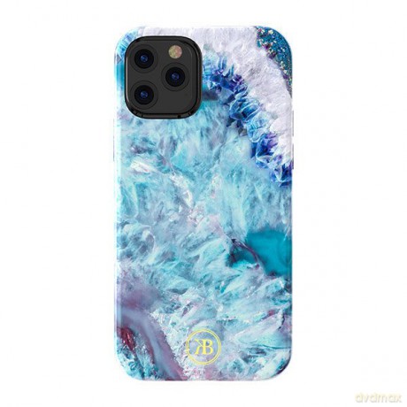 Kingxbar Agate Series eleganckie etui pokrowiec z nadrukiem agat iPhone 12 Pro Max niebieski