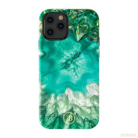 Kingxbar Agate Series eleganckie etui pokrowiec z nadrukiem agat iPhone 12 Pro Max zielony