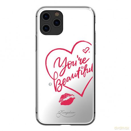 Kingxbar Angel lustrzane etui ozdobione oryginalnymi Kryształami Swarovskiego iPhone 11 Pro Max lusterko przezroczysty