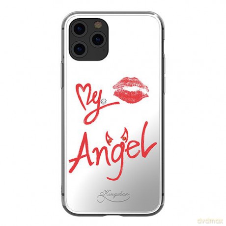 Kingxbar Angel lustrzane etui ozdobione oryginalnymi Kryształami Swarovskiego iPhone 11 Pro Max lusterko przezroczysty